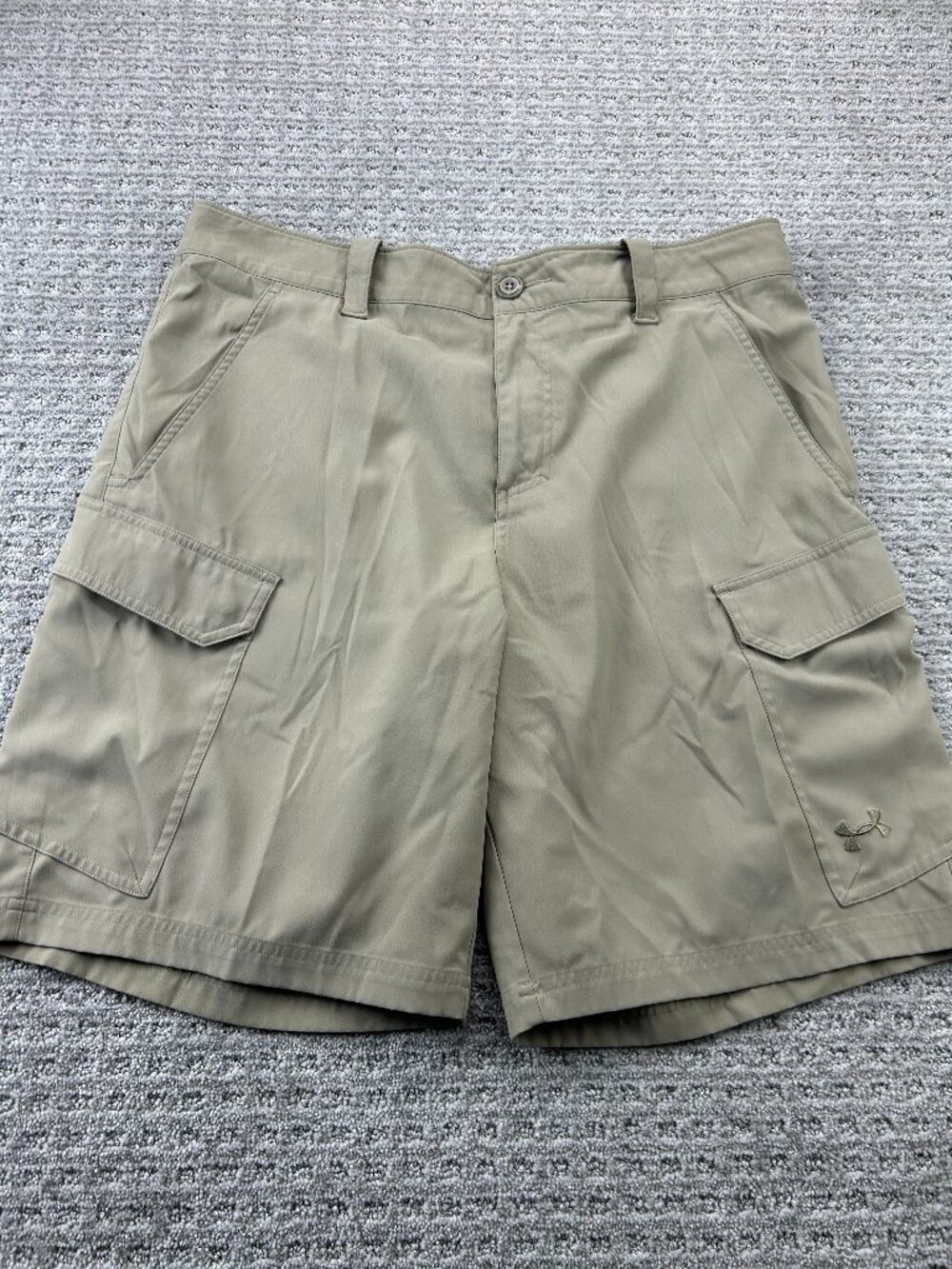 Under Armour US Cargo Pants Men Size 36 Light Brown Heat Gear Loose Activewear